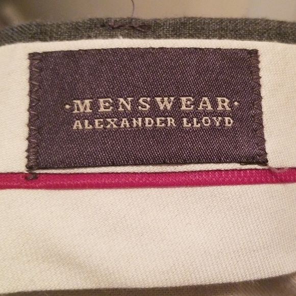 Grey Pleated Cuffed Alexander Lloyd Dress Pants - Picture 2 of 3